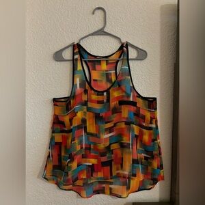 Multi-colored sheer summer tank top